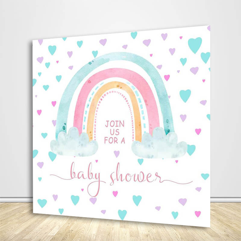 Boho Rainbow Baby Shower Backdrop-ubackdrop