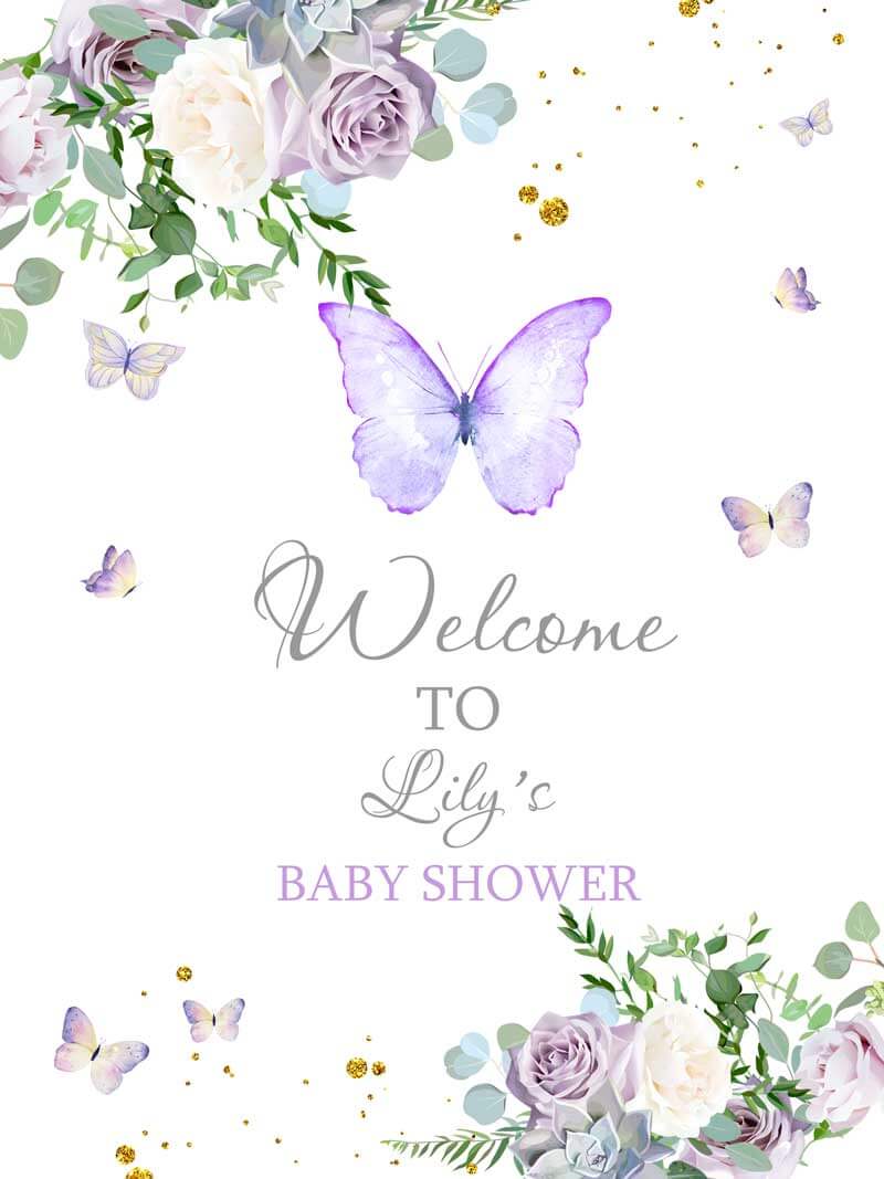 Butterfly Backdrop for Baby Shower-ubackdrop