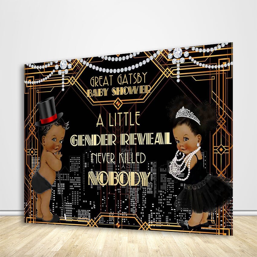 Gatsby Theme Gender Reveal Backdrop-ubackdrop