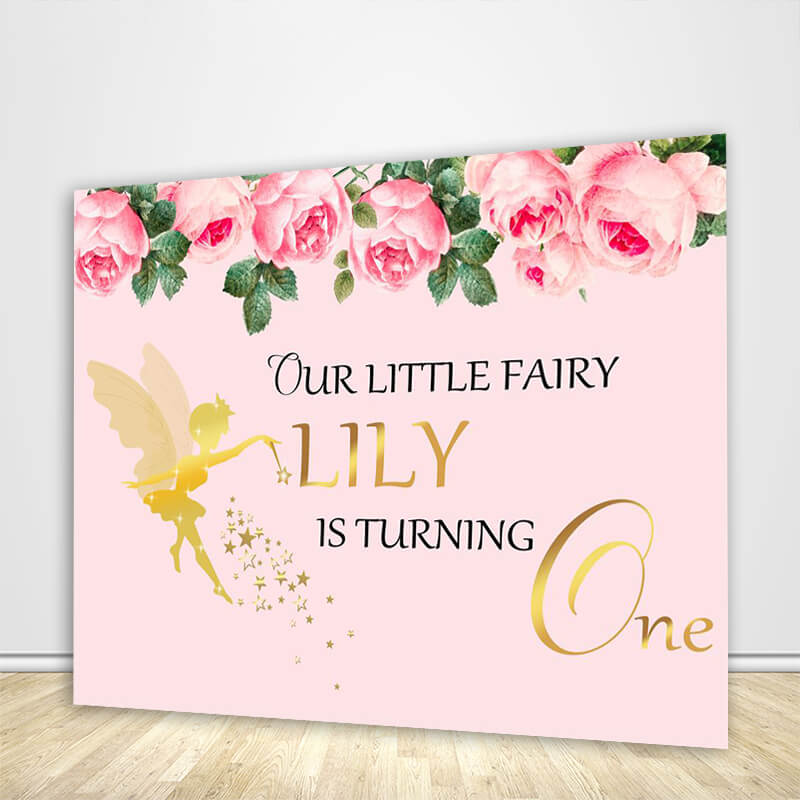 Girl's 1st Birthday Fairy Backdrop-ubackdrop