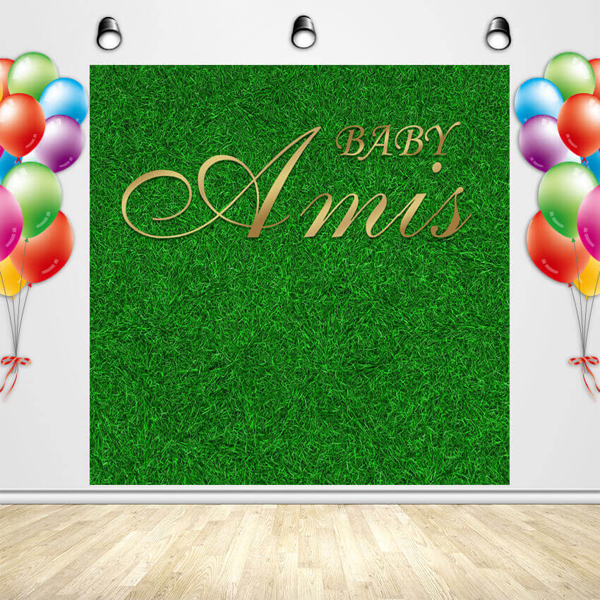 Grass Backdrop Wall Baby Shower Wedding Party Photoshoot Green Grass Backdrop-ubackdrop