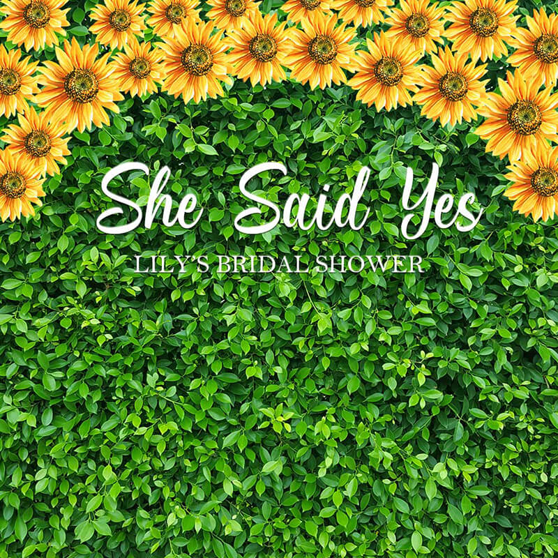 Sunflower Bridal Shower Tension Fabric Backdrop-ubackdrop