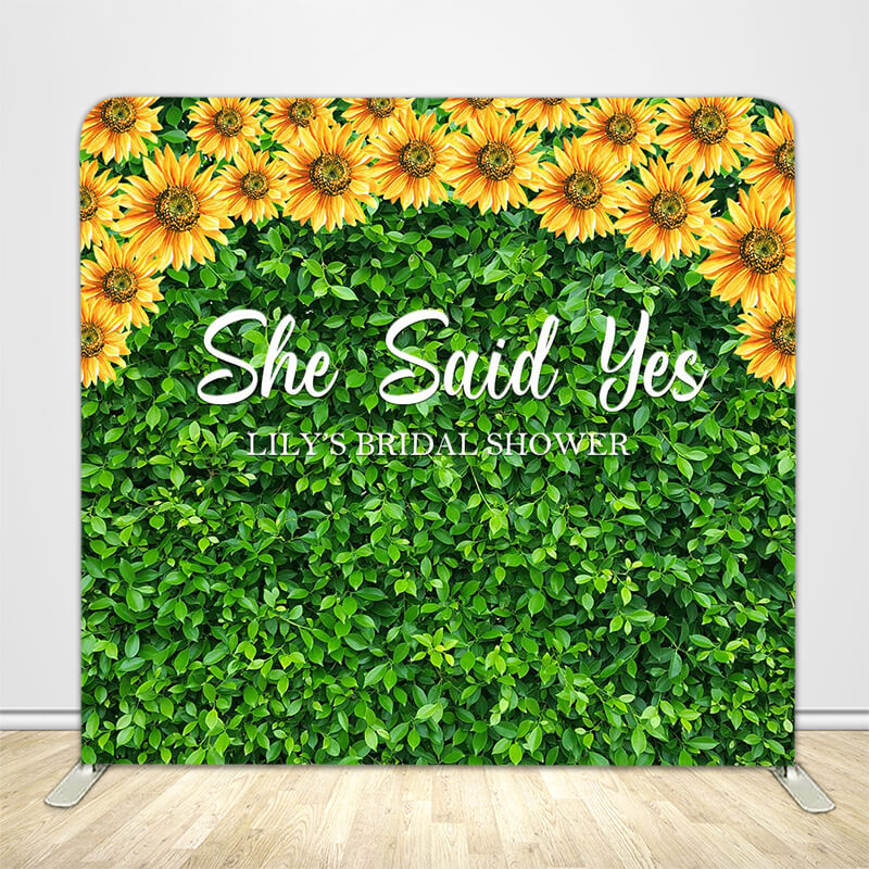 Sunflower Bridal Shower Tension Fabric Backdrop-ubackdrop