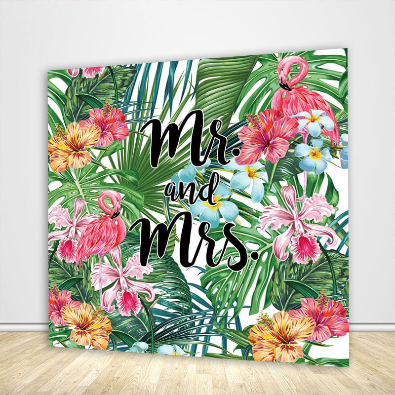 Tropical Bridal Shower Wedding Backdrop-ubackdrop